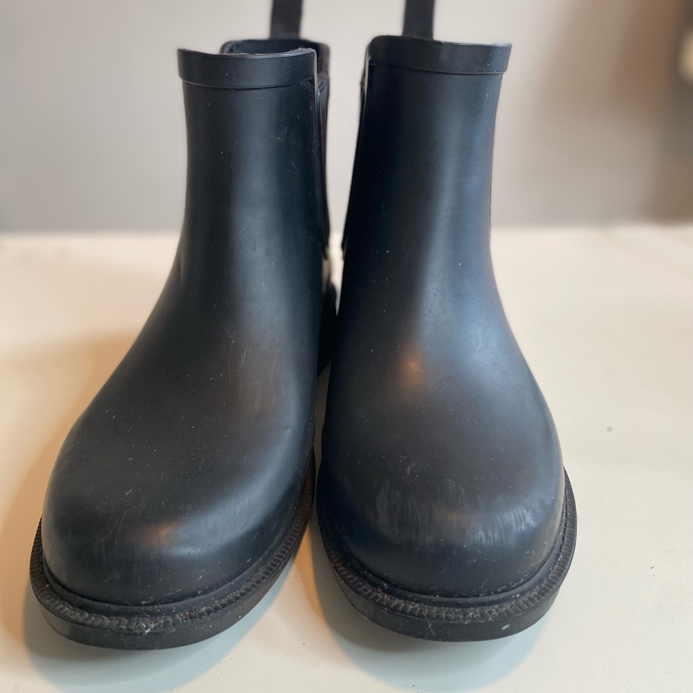 Black Rubber Ankle Boots